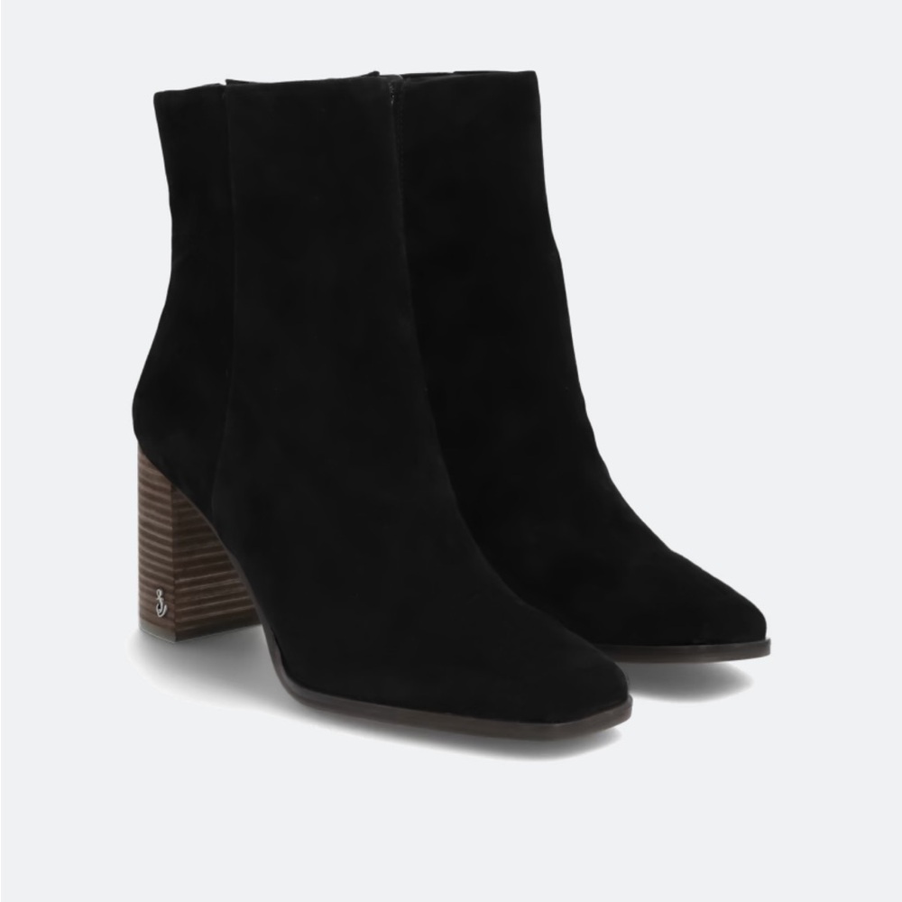 Sam Edelman Black Heeled Boots with Chunky Heel